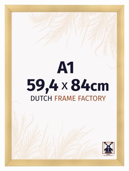 Fotolijst A1 59,4x84 cm - MDF - Goud Mat - Praag