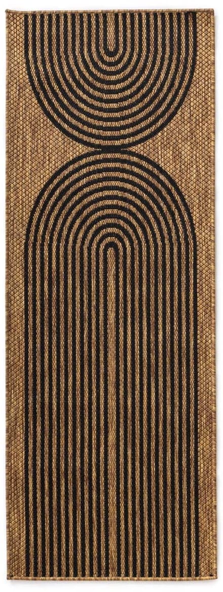 Jute balkonkleed - Serenity beige/zwart 67x180