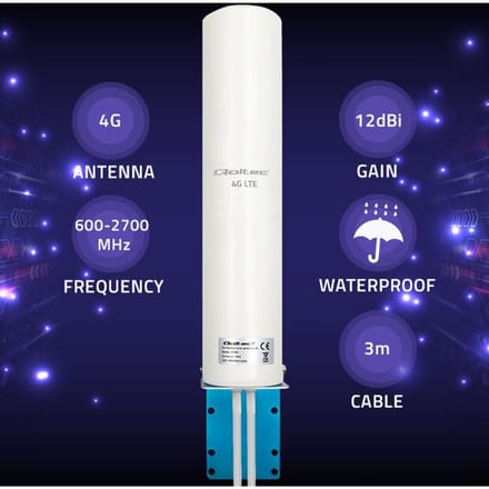Qoltec Antenne 4G LTE DUAL |   12dBi |   omni-directioneel |   extern