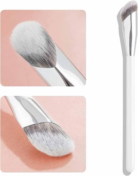 Precisie Concealer Kwast voor Onder Ogen - Kleine Angular Make-up Borstel voor Perfecte Blend en Foundation