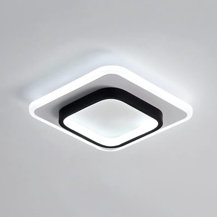 Goeco Plafondlamp - 24cm - Medium - LED - 22W - Vierkante Acryl - 6000K - Koel Wit