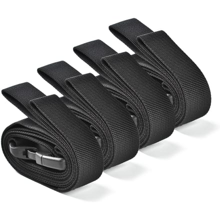 4 paquets 53X1 pouces sangle utilitaire réglable Outddor Camping bagages sangles d'emballage avec 4 noir