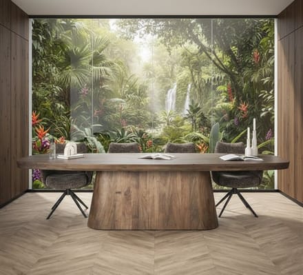 Eettafel Massief Acaciahout Deens Ovaal - 311x130 cm - Novihome