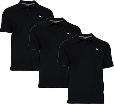 3-Pack Donnay - Polo (Noah) - Sportpolo - Heren - Black (020) - maat M