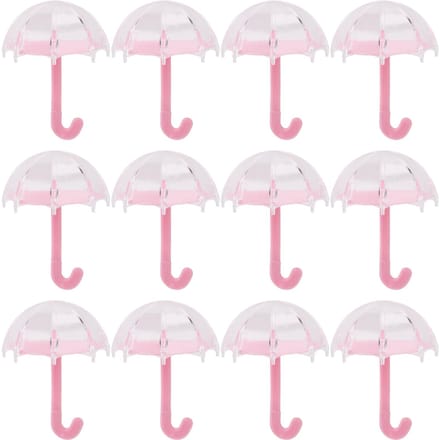 12 stuks Paraplu Vorm Snoepdoos Plastic Snoepdoos Container Bruiloft Decoratie Feestartikelen Roze roze