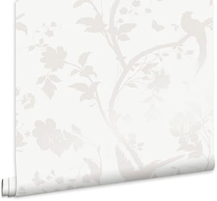 Laura Ashley Oriental Garden Behang - Bloemen - 10mx52cm - Wit