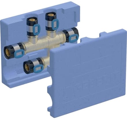 Geberit FlowFit kruis-T-stuk met isolatiebox, DN 12, 619.300.00.1