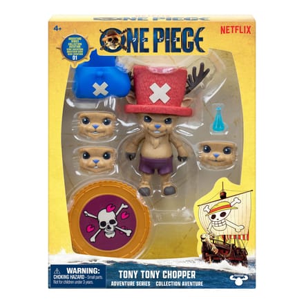 One Piece - Actiefiguur Chopper - Beweegbaar figuur met verwisselbare hoofden en tas - 10 cm hoog