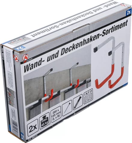 BGS Set wand- en plafondhaken - 2 delig