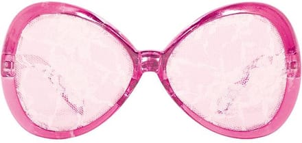 Folat - Feestbril - Roze met Wit Kant/ stk