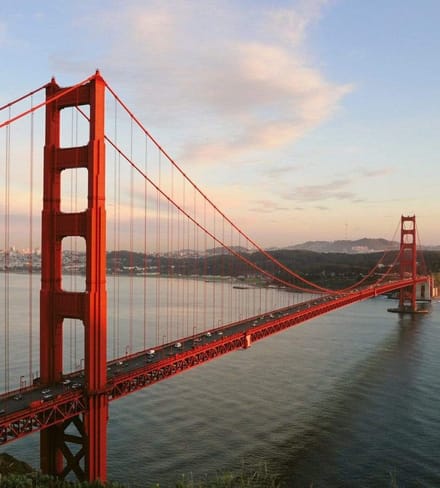 Fotobehang - Golden Gate 225x250cm - Vliesbehang
