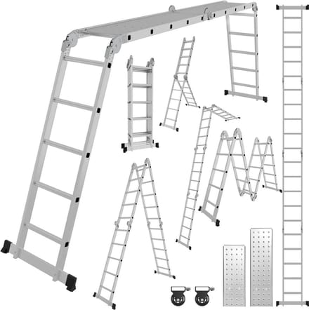 Multifunctionele Vouwladder 7-in-1: 582 cm Aluminium Werkladder en Steiger