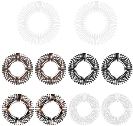 Dailygoods- Haarband 10 Stuks - Flexibele Plastic Zigzag - Antislip - Duurzaam - Trendy Retro - Diameter 11 cm - Haarklem