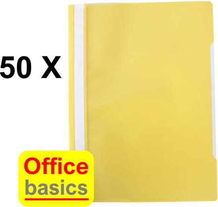 50 x Snelhechtmap Office Basics - A4 - PP - geel