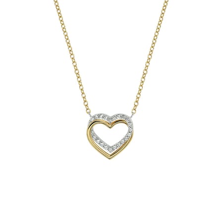 Collier hart zirkonia 40 - 42 - 44 cm