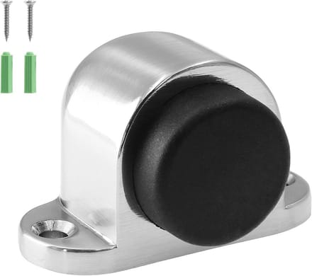 Duurzame Deurstopper voor Vloermontage met Rubber Bumper - 33 mm - Roestvrijstalen Afwerking