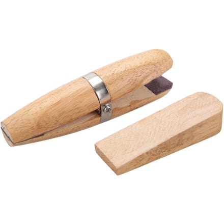 Houten ringklem, juweliershouder, sieradenmakerij, professioneel handgereedschap beige