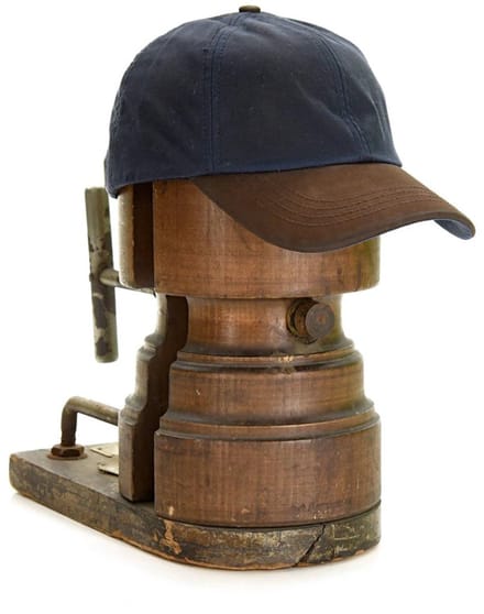 Wax Baseball Cap Blauw – Waxed Cotton Pet met Leren Klep (Made in UK)