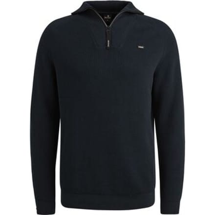 Sweaters Vanguard Trui Half Zip Structuur Rib Navy