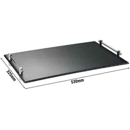 GGM Gastro (6 Stück) GN-Tablett 1/1 - SLATE - Melamin - Höhe: 60mm - mit Griffen - Schwarz