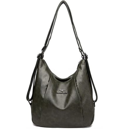 Sac à Bandoulière et Sac à Dos 2 Voies Style Designer pour Femme, Sac à Main en PU Grande Capacité pour Voyage Shopping vert