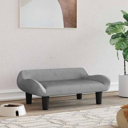 vidaXL - Hondenmand - 70x40x24 - cm - fluweel - lichtgrijs