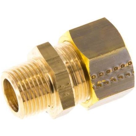 R 3/8'' Buitendraad x 15mm Messing Rechte Knelfitting 82 Bar DIN EN 1254-2 - FL2S-MO-B-038R-15