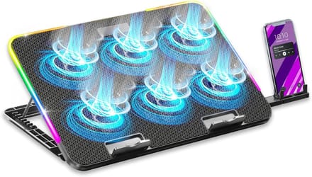 QORA® Laptop Cooler - Zwart - 36cm x 26cm x 3cm