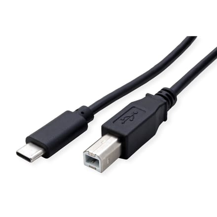 ROLINE USB2.0 Type C-kabel, C - B, M/M, zwart, 4,5 m