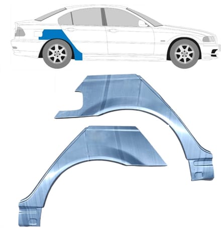 Reparatiepaneel achterspatbord voor BMW 3 E46 1998-2006 / Links + Rechts / Set