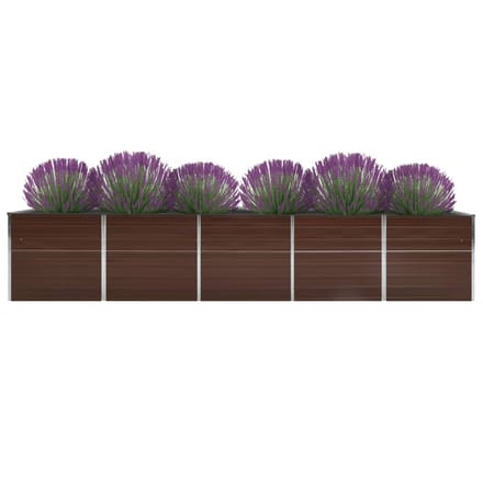vidaXL - Plantenbak - verhoogd - 400x80x77 - cm - gegalvaniseerd - staal - bruin