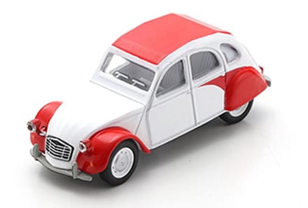 Citroen 2CV, wit/rood