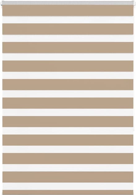vidaXL - Zebra - Blind - 115x150 - cm - stofbreedte - 110,9 - cm - polyester - zandbruin