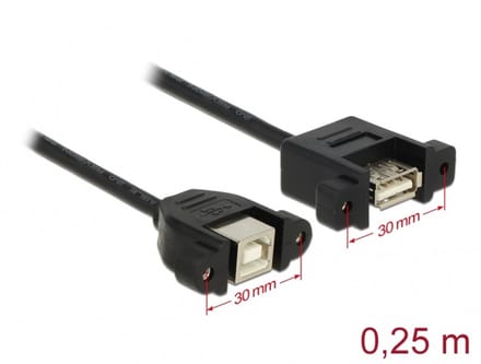 Delock - USB 2.0 A Female naar USB 2.0 B Female - 0.25 m
