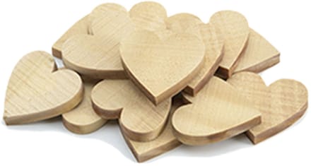 Colorations houten hartjes knutselset - 20 stuks kleine harten decoratie.