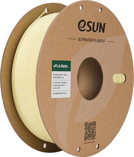 eSun ePLA-Matte Amandel geel / Almond yellow - 1 kg - 1.75 mm - 3D printer en 3D pen filament