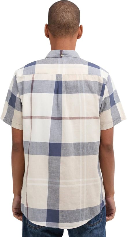 Overhemd Barbour Tailored Fit creme blauw geruit met borstzak