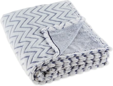 Luxe Pluche Worp Deken Chevron Patroon 127x152 cm Zacht en Warm