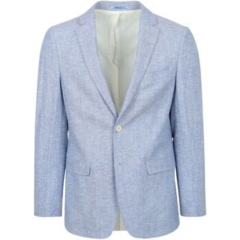 Suitable Blazer Linnen Panama Lichtblauw - Maat 48 - Heren blazer