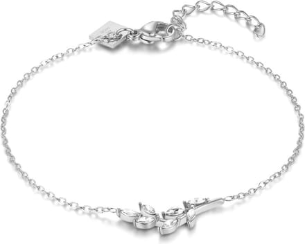 Twice As Nice Armband in edelstaal, tak, kristallen 17cm+3cm