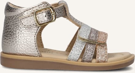 Ton & Ton Unisex Platte sandalen - Siri - Goud - Leer - Platte zool - Maat 24