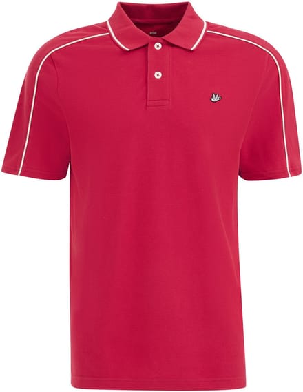WE Fashion Heren regular fit polo met structuur en embroidery