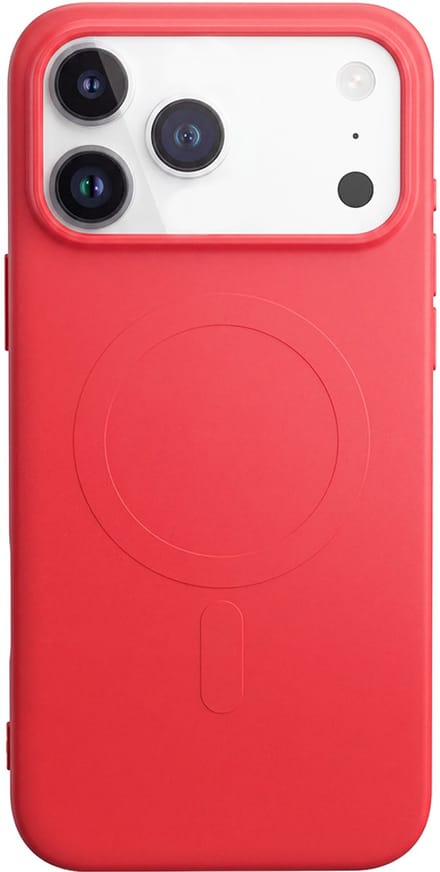 Bigben Connected, Hoesje geschikt voor iPhone 17 Pro Max - Flexibel Siliconen MagSafe Soft Touch Afwerking, Rood