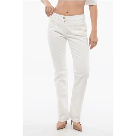 Straight Fit Jeans met geborduurd logo in wit