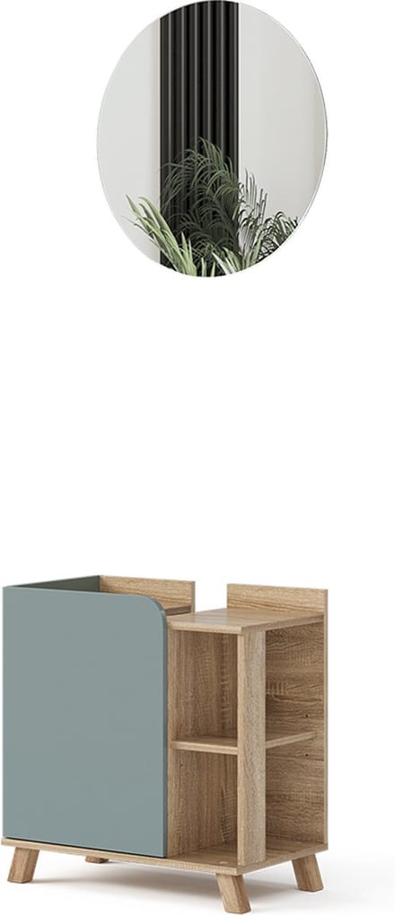 Vicco Badkamermeubelset Karen, Sonoma/Blauw, 2-delig