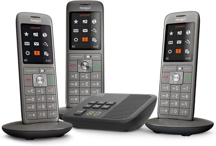 Draadloze Vaste Telefoon - DECT Telefoon - Thuiscommunicatie - Groot Kleurendisplay - 3 Handsets - Antraciet