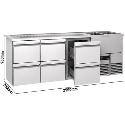 GGM Gastro Biertheke PREMIUM - 2500x700mm - 6 Schubladen