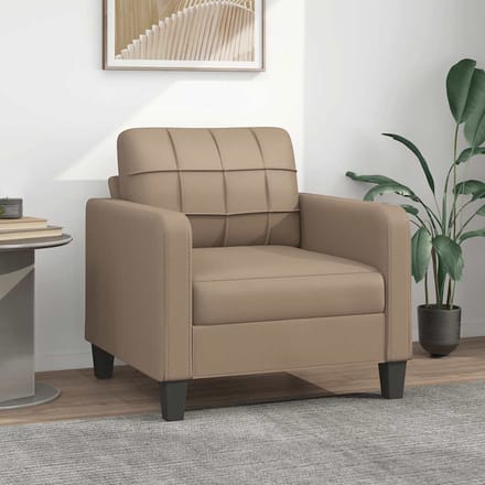 vidaXL Fauteuil 60 cm kunstleer cappuccinokleurig