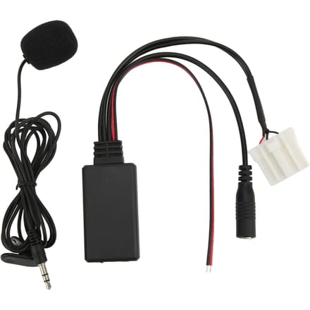 Adaptateur de câble Bluetooth 5.0 AUX IN Microphone mains libres ISO Remplacement pour Mazda MX5 2006 et plus tard black