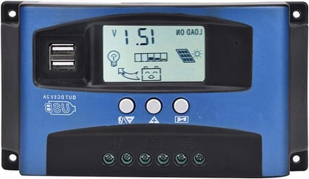 Zonnepaneel Laadregelaar - MPPT Controller Batterij - Batterij Beheer - Automatische Tracking - 12V / 24V - Grijs